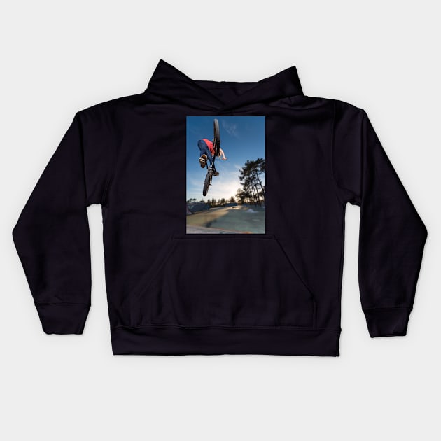 High BMX jump Kids Hoodie by homydesign